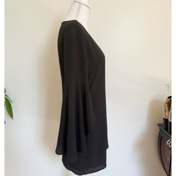 Y2K Bebe Little Black Dress – Fluted Sleeve Mini - Picture 4 of 12